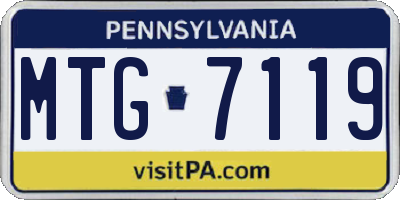PA license plate MTG7119