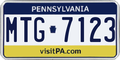 PA license plate MTG7123