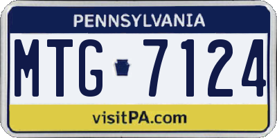 PA license plate MTG7124