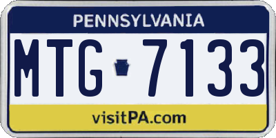 PA license plate MTG7133