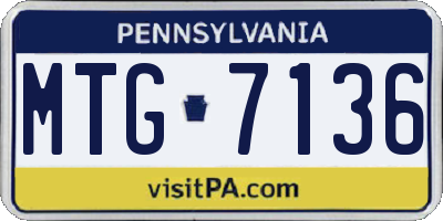 PA license plate MTG7136