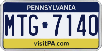 PA license plate MTG7140