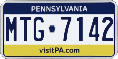 PA license plate MTG7142