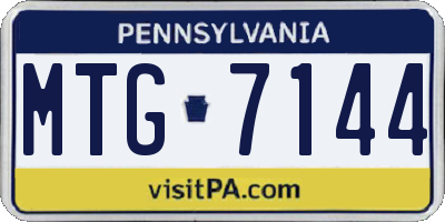 PA license plate MTG7144