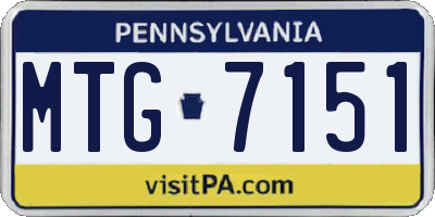 PA license plate MTG7151