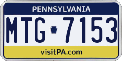 PA license plate MTG7153