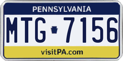 PA license plate MTG7156