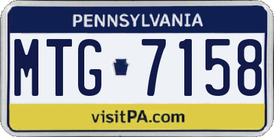 PA license plate MTG7158