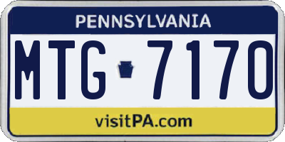 PA license plate MTG7170