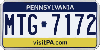 PA license plate MTG7172