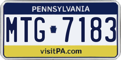 PA license plate MTG7183