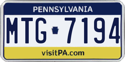 PA license plate MTG7194