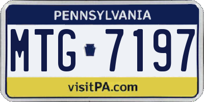 PA license plate MTG7197