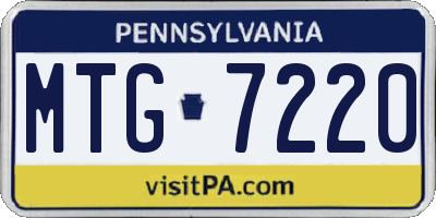 PA license plate MTG7220