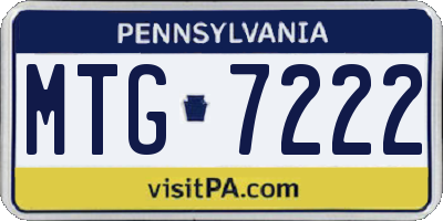 PA license plate MTG7222