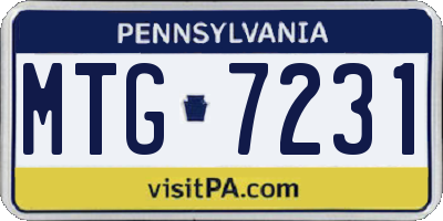 PA license plate MTG7231