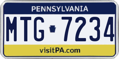 PA license plate MTG7234