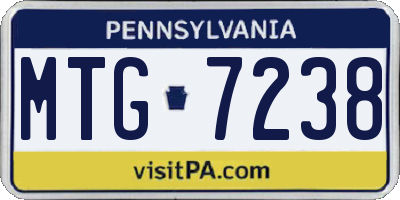 PA license plate MTG7238