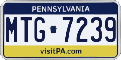 PA license plate MTG7239