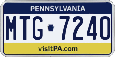 PA license plate MTG7240