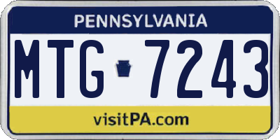 PA license plate MTG7243