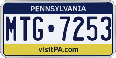 PA license plate MTG7253