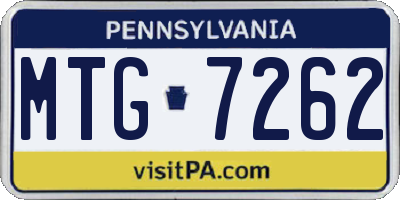 PA license plate MTG7262