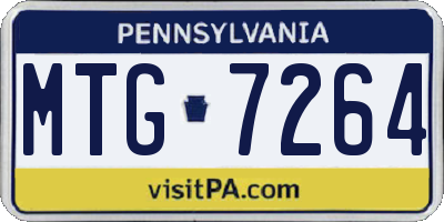 PA license plate MTG7264
