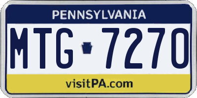 PA license plate MTG7270