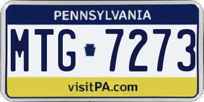 PA license plate MTG7273
