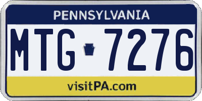 PA license plate MTG7276