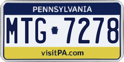 PA license plate MTG7278