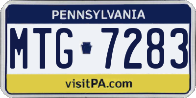 PA license plate MTG7283