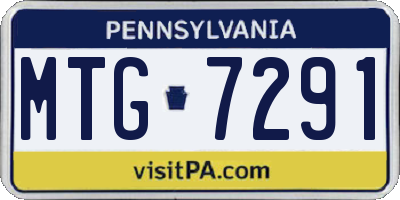 PA license plate MTG7291