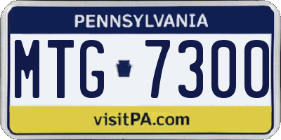 PA license plate MTG7300