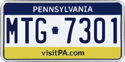 PA license plate MTG7301