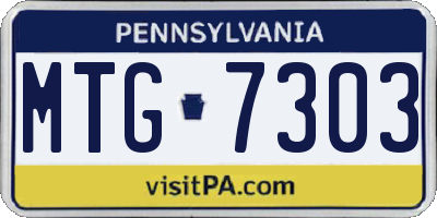 PA license plate MTG7303
