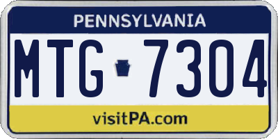 PA license plate MTG7304