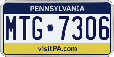 PA license plate MTG7306