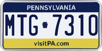 PA license plate MTG7310