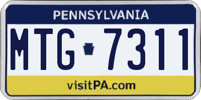 PA license plate MTG7311