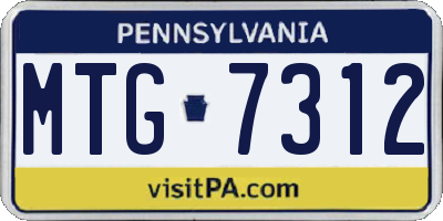 PA license plate MTG7312