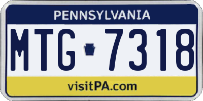 PA license plate MTG7318