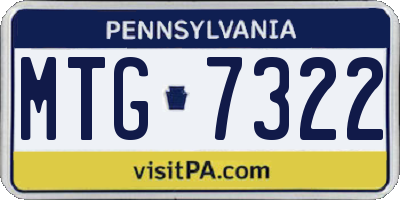 PA license plate MTG7322