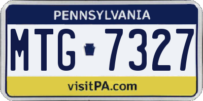PA license plate MTG7327