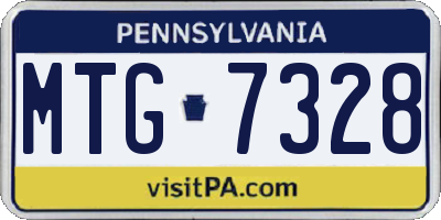 PA license plate MTG7328