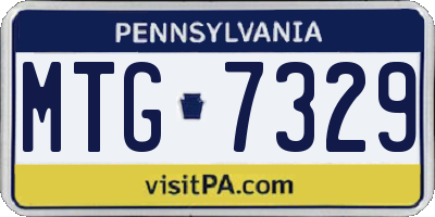 PA license plate MTG7329