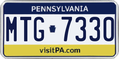 PA license plate MTG7330