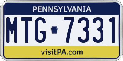 PA license plate MTG7331