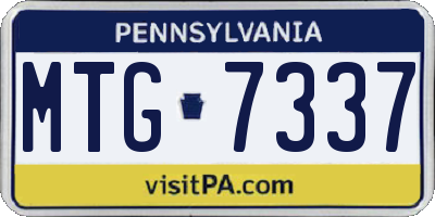 PA license plate MTG7337